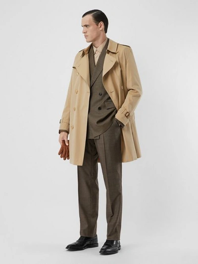 Shop Burberry The Mid-length Kensington Heritage Trench Coat In Honey