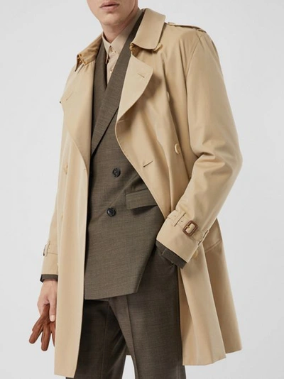 Shop Burberry The Mid-length Kensington Heritage Trench Coat In Honey