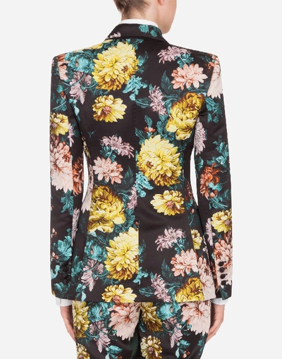 Shop Dolce & Gabbana Single-breasted Jacket In Floral Jacquard In Floral Print