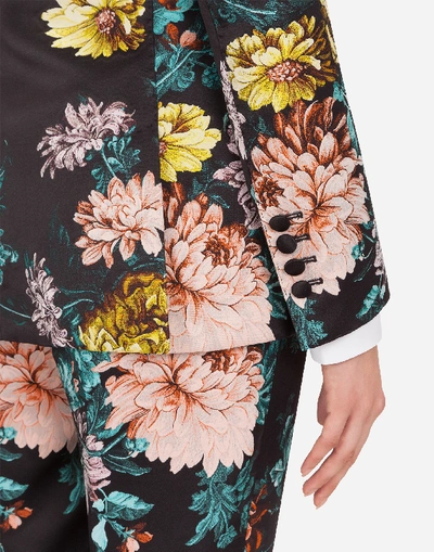 Shop Dolce & Gabbana Single-breasted Jacket In Floral Jacquard In Floral Print