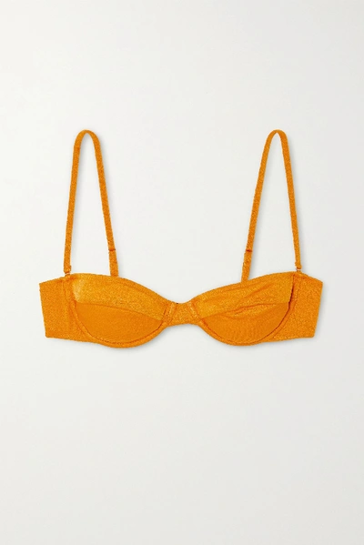 Shop Dodo Bar Or Emma Metallic Underwired Bikini Top In Orange