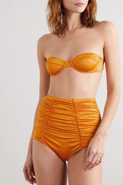 Shop Dodo Bar Or Emma Metallic Underwired Bikini Top In Orange