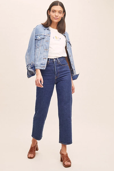 Shop Levi's Ribcage Straight-leg Jeans In Blue
