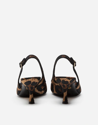 Shop Dolce & Gabbana Jacquard Leopard Print Sling Back