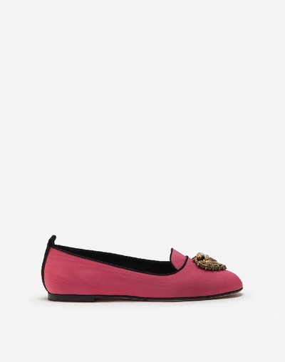 Shop Dolce & Gabbana Moiré Devotion Slippers