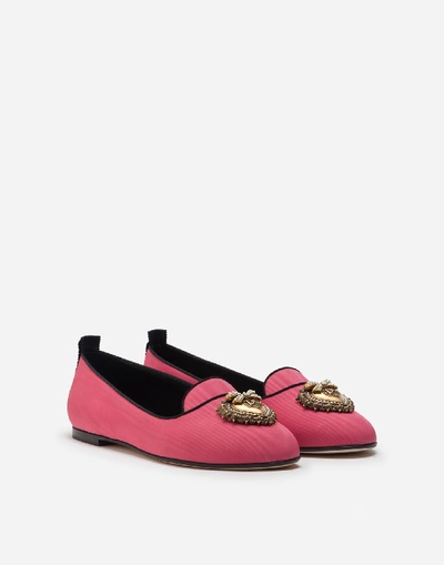Shop Dolce & Gabbana Moiré Devotion Slippers