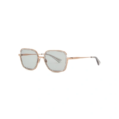 Shop Christian Roth Cr-101 Rose Gold-tone Square-frame Sunglasses In Crystal