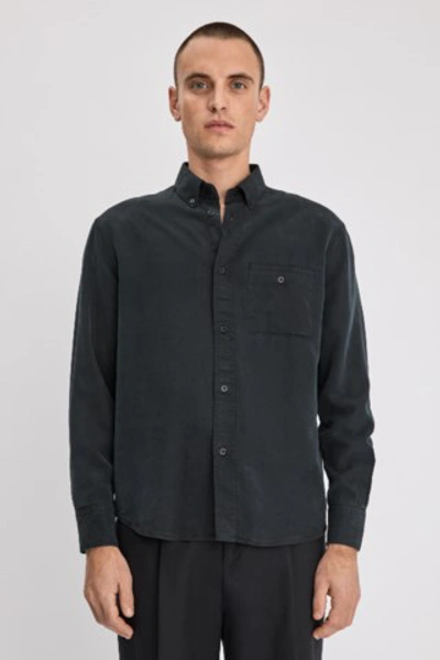 Shop Filippa K Zachary Tencel Shirt In Almost Black