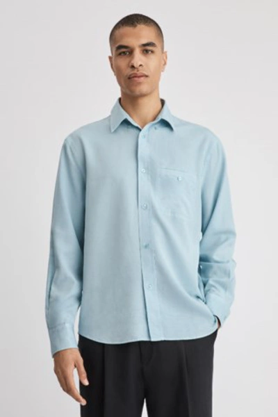 Shop Filippa K Zachary Tencel Shirt In Pale Blue