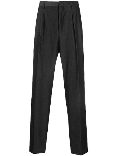 Shop Valentino Pleated-detail Tailored Trousers In Black