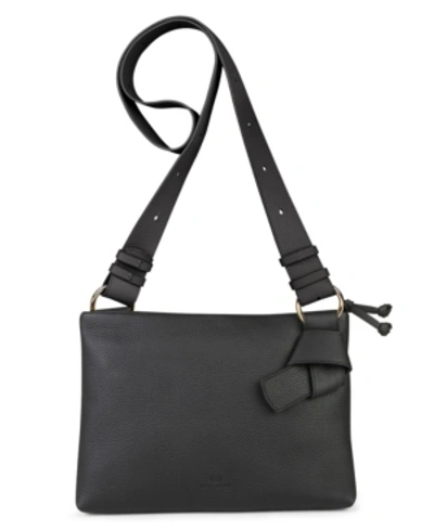 Shop Esin Akan Midi Mayfair Leather Crossbody Bag In Black