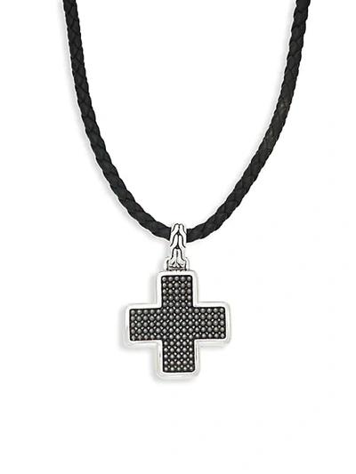 Shop John Hardy Leather & Sterling Silver Cross Pendant Necklace