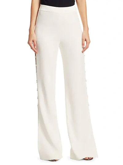 Shop Jonathan Simkhai Studded Side Slit Pants In White