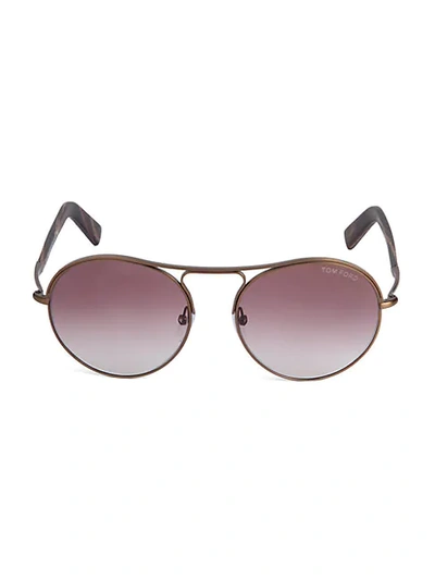 Shop Tom Ford 54mm Matte Avaitor Sunglasses In Red