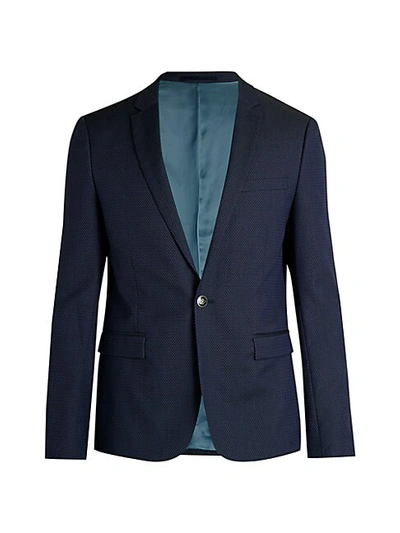 Shop The Kooples Wool-blend Suit Jacket In Blue