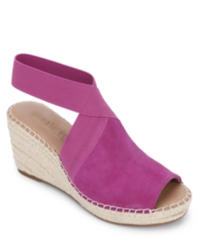 Shop Gentle Souls By Kenneth Cole Colleen Wedge Sandals Women's Shoes In Magenta