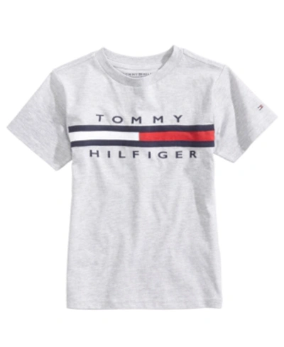Shop Tommy Hilfiger Toddler Boys Graphic-print Cotton T-shirt In Grey Heather