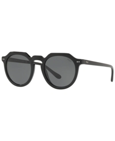 Shop Polo Ralph Lauren Sunglasses, Ph4138 49 In Shiny Black / Gray