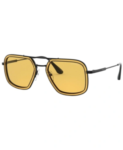 Shop Prada Sunglasses, Pr 57xs 54 In Orange/gunmetal/yellow