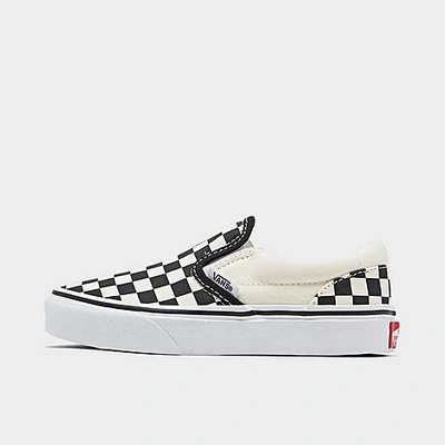 Shop Vans Little Kids' Classic Slip-on Casual Shoes In White/black