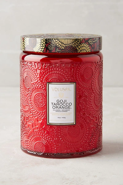 Shop Voluspa Japonica Jar Candle In Red