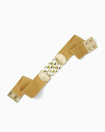 Shop Lilly Pulitzer Bianca Stretch Belt In Natural X Metallic