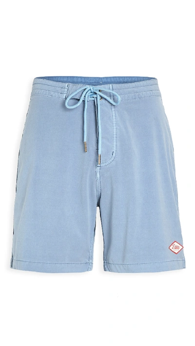 Shop Deus Ex Machina Tugu Garment Dyed Swim Shorts In Blue Slate