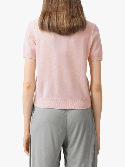 Shop Burberry Monogram Motif Knitted T-shirt In Pink