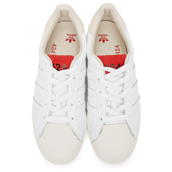 424 White Adidas Originals Edition Shell Toe Superstar Sneakers | ModeSens
