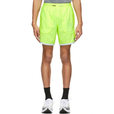 Shop Nike Green Flex Stride Wild Run Shorts In 358 Ghost G