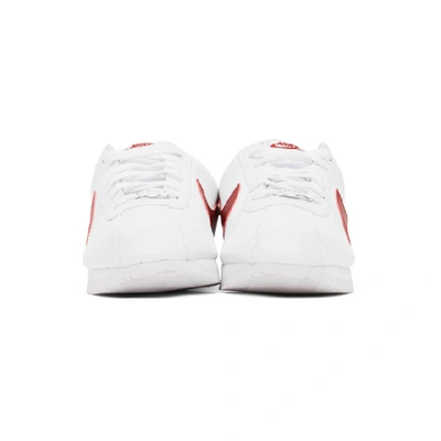 Shop Nike White & Red Cortez Basic Sneakers In White/varsity Red/royal Blue