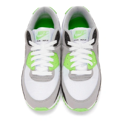 Shop Nike White & Grey Air Max 90 Sneakers In 100 White/p