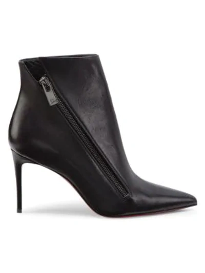 Shop Christian Louboutin Birgikate Leather Point-toe Booties In Black