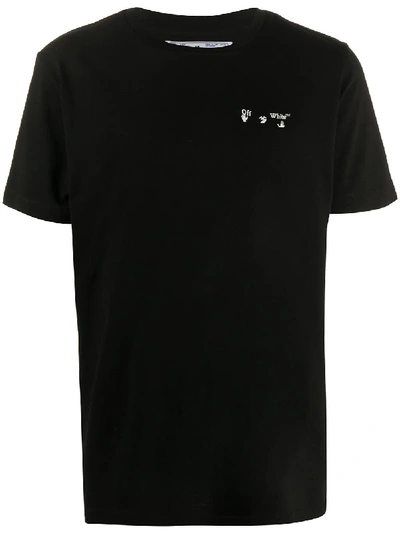 Shop Off-white Logo-print Crew-neck T-shirt In Black