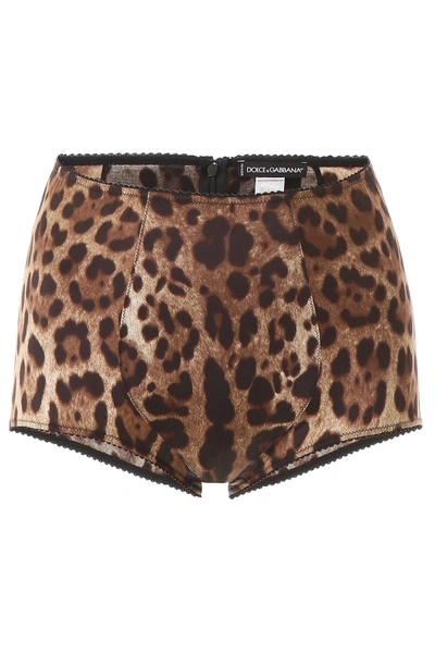 Shop Dolce & Gabbana Leopard Print Culottes In Leo New (brown)