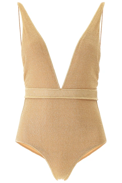 Shop Oseree Maillot Lumiere Swimsuit In Gold (gold)
