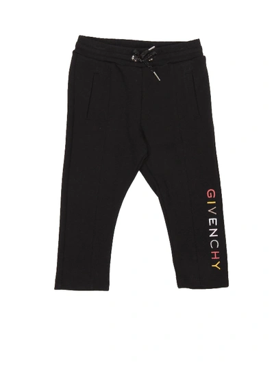 Shop Givenchy Black Sweat Pants With Logo Embroidery
