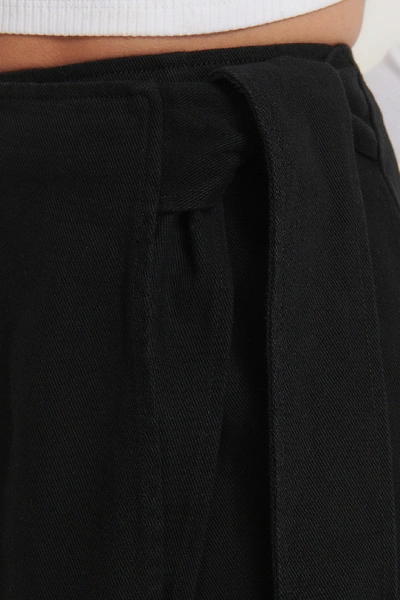 Erica Kvam X Na-kd Tie Belt Overlapped Mini Skirt - Black | ModeSens