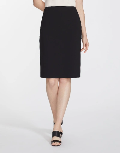 Shop Lafayette 148 Petite Finesse Crepe Modern Slim Skirt In Black