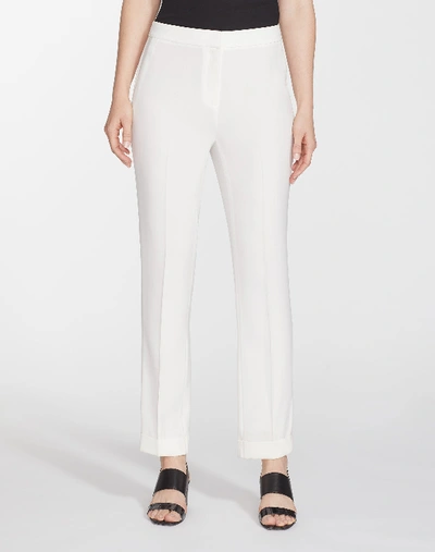 Shop Lafayette 148 Finesse Crepe Cuffed Clinton Pant In White