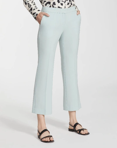 Shop Lafayette 148 Petite Finesse Crepe Cropped Manhattan Flare Pant In Seaglass