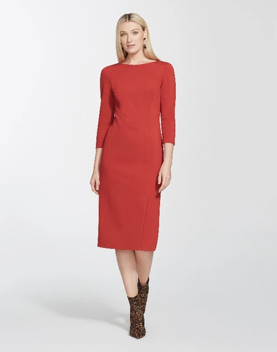 Shop Lafayette 148 Italian Punto Milano Aldrich Dress In Red
