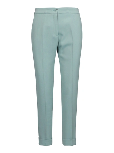Shop Etro Milano Chino Trousers In Light Green