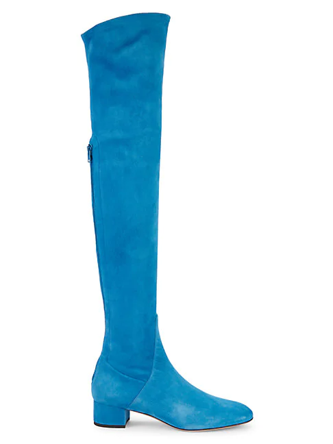 light blue over the knee boots