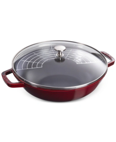 Shop Staub Enameled Cast Iron 4.5-qt. Perfect Pan With Lid In Grenadine