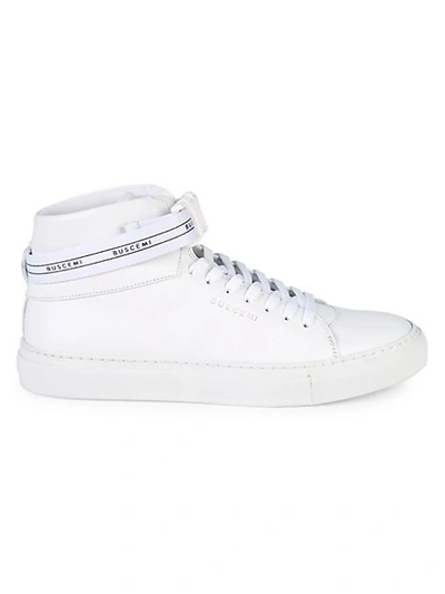 Shop Buscemi Logo Leather Chukka Sneakers In White