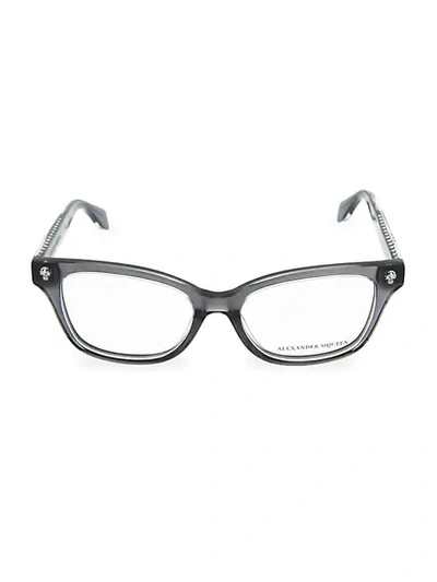 Shop Alexander Mcqueen Women's 50mm Square Reading Glasses In Grey