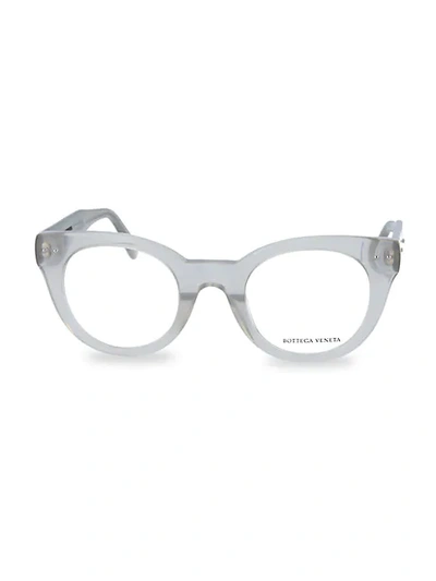 Shop Bottega Veneta 47mm Round Reading Glasses In Grey