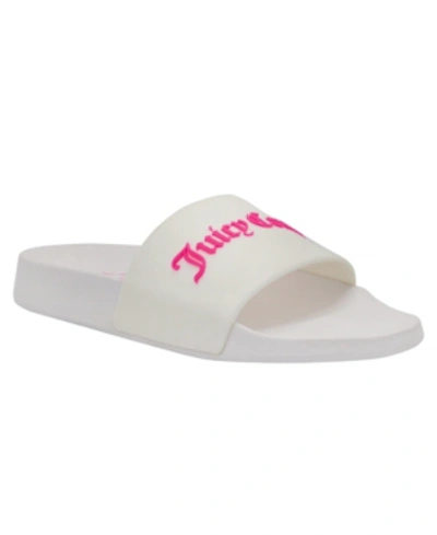 Shop Juicy Couture Whimsey Logo Pool Slide In White