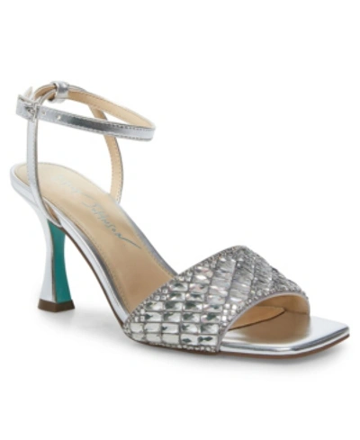 Shop Betsey Johnson Britt Dress Sandal Women's Shoes In Silver-tone